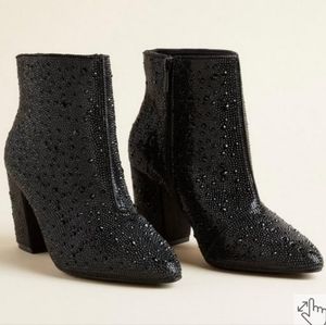 Betsey Johnson Rhinetone Heel Bootie 11 WW